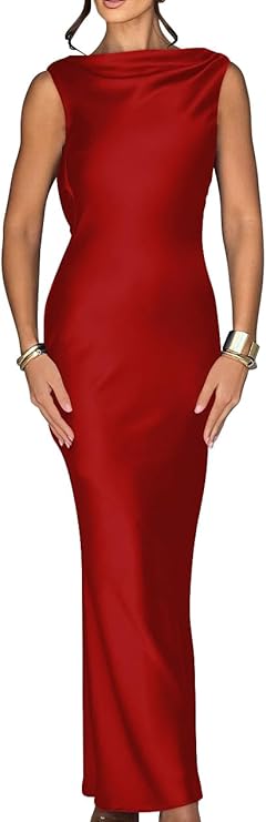 Satin Elegant Sleeveless Cocktail Dress